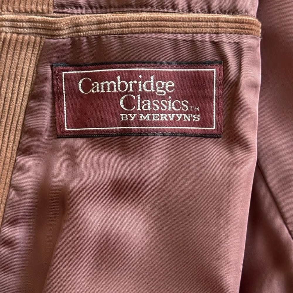 Cambridge Classics Mervyns Corduroy Blazer Elbow Patch Men's 44L Chin Button VTG - Picture 13 of 16
